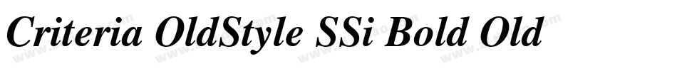 Criteria OldStyle SSi Bold Old Style Figures字体转换